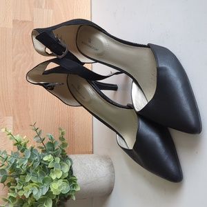 Worthington strappy pointed stiletto heels faux leather